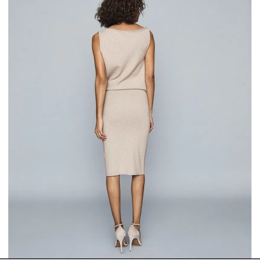 Reiss Claudine Draped Knitted Dress in Size Small - Picture 3 of 8